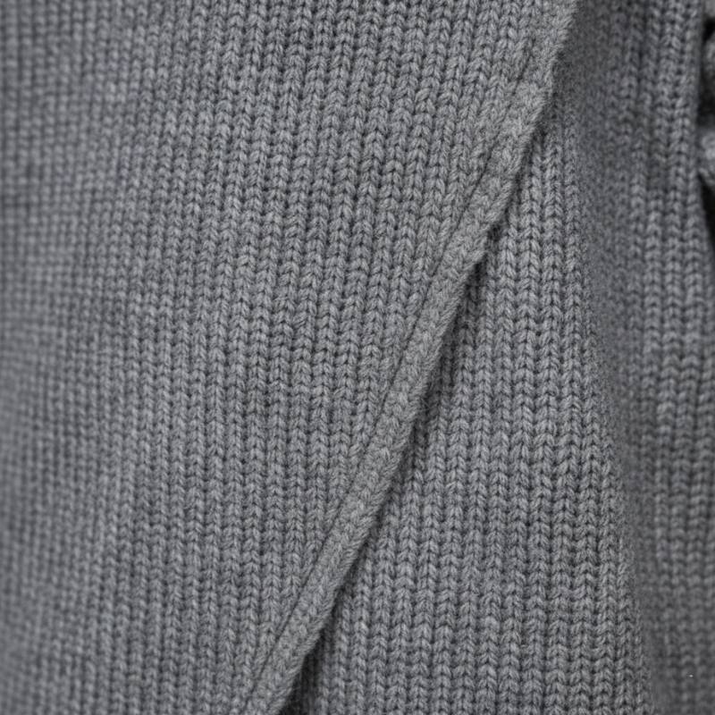 Close-up of gray knitted fabric texture