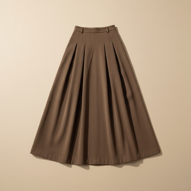 coffee clong skirt on a beige background